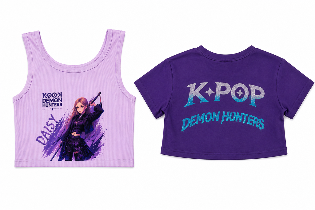 Girls K-Pop Demon Hunters Customised Tops Set