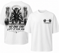 Gym T-Shirt No One Can Lift It For You - Minotaur design front and back