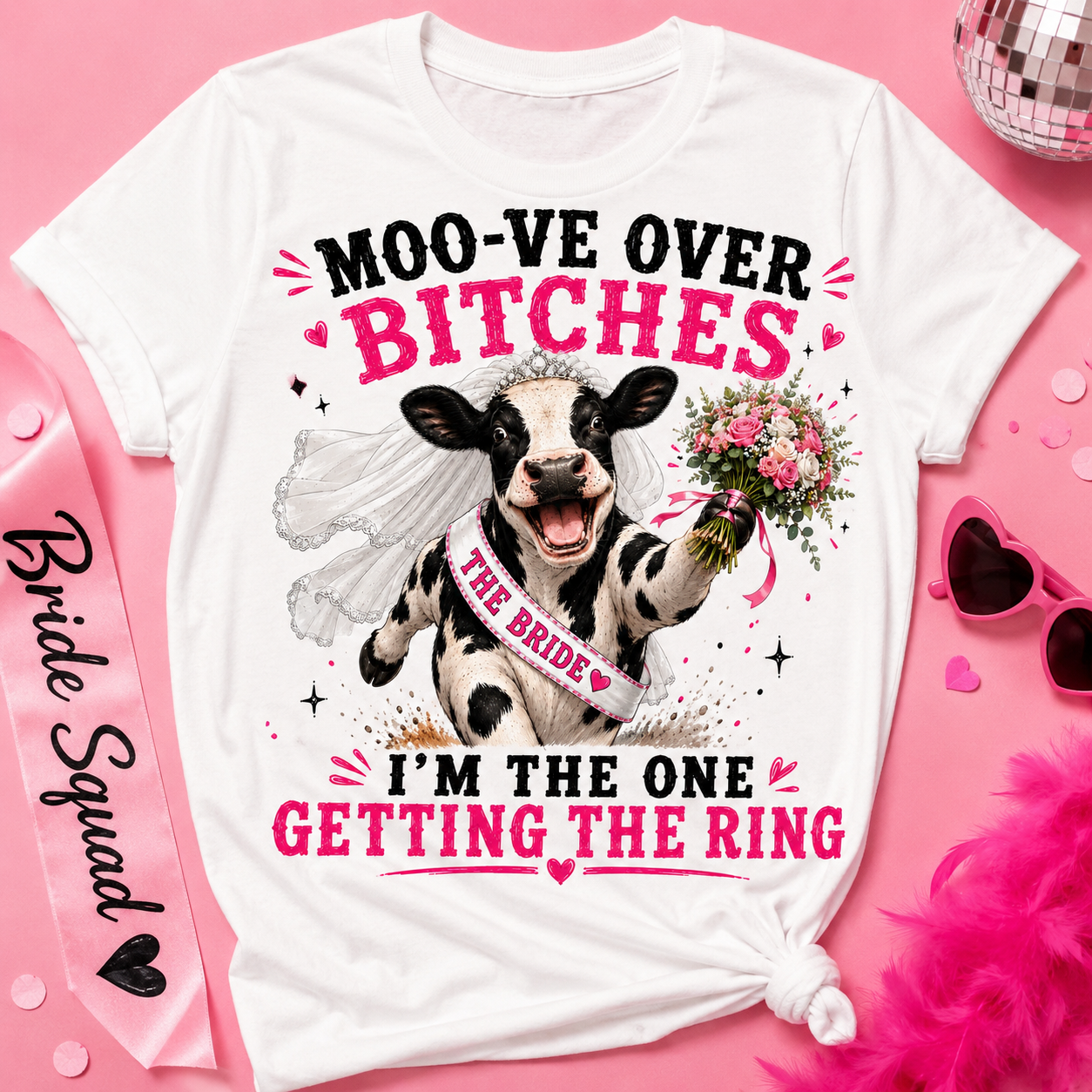 Moo-ve Over Bitches Hen Party T-Shirt