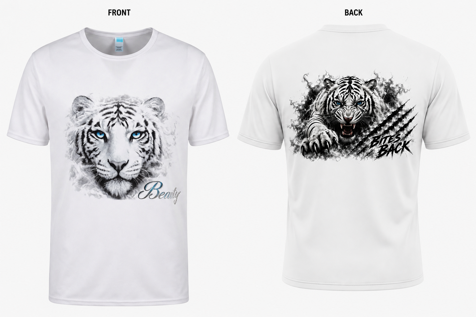 Gym T-Shirt — Beauty Bites Back, front and back view
