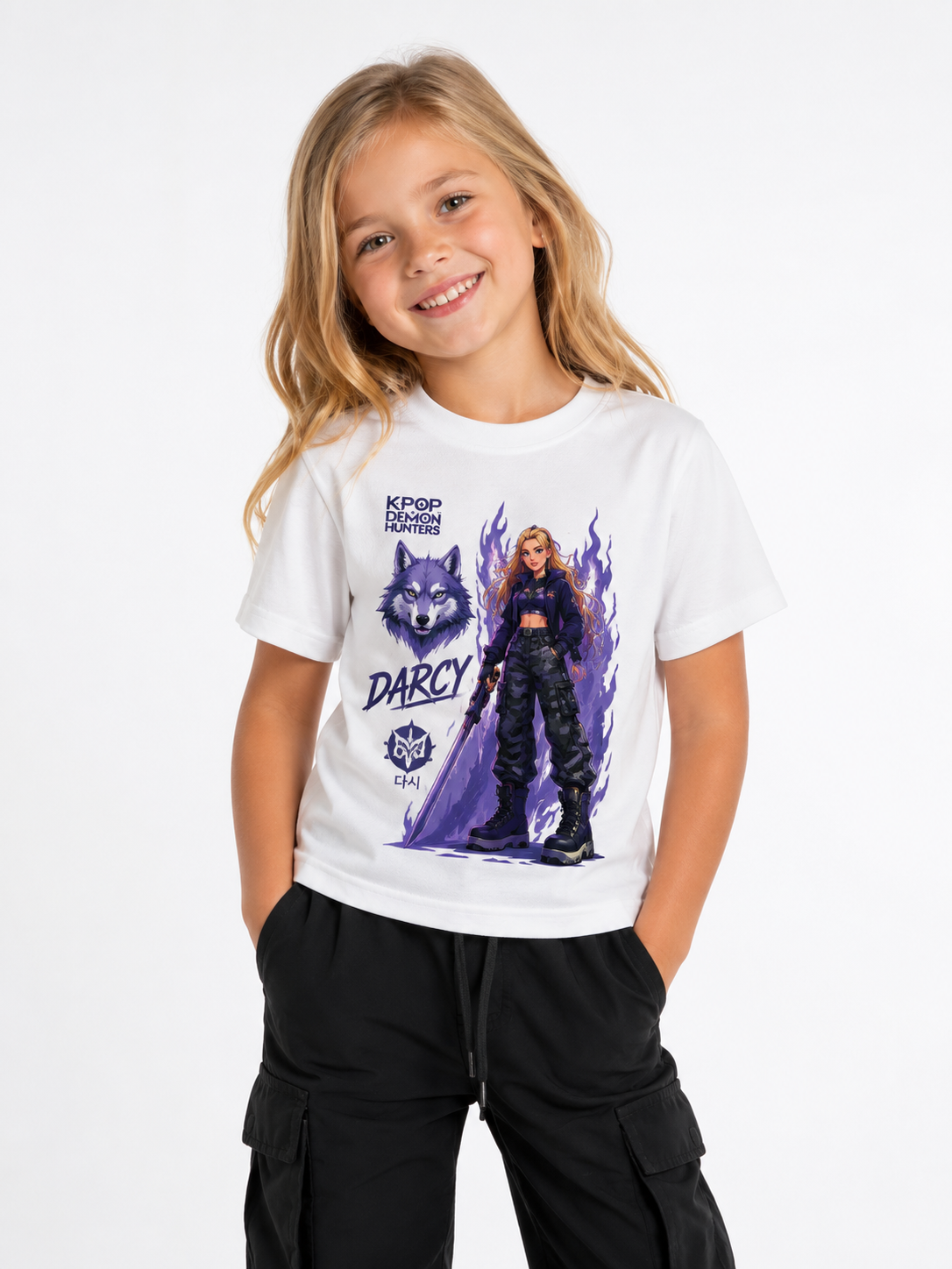 Kids K-Pop Demon Hunters Customised Character T-Shirt