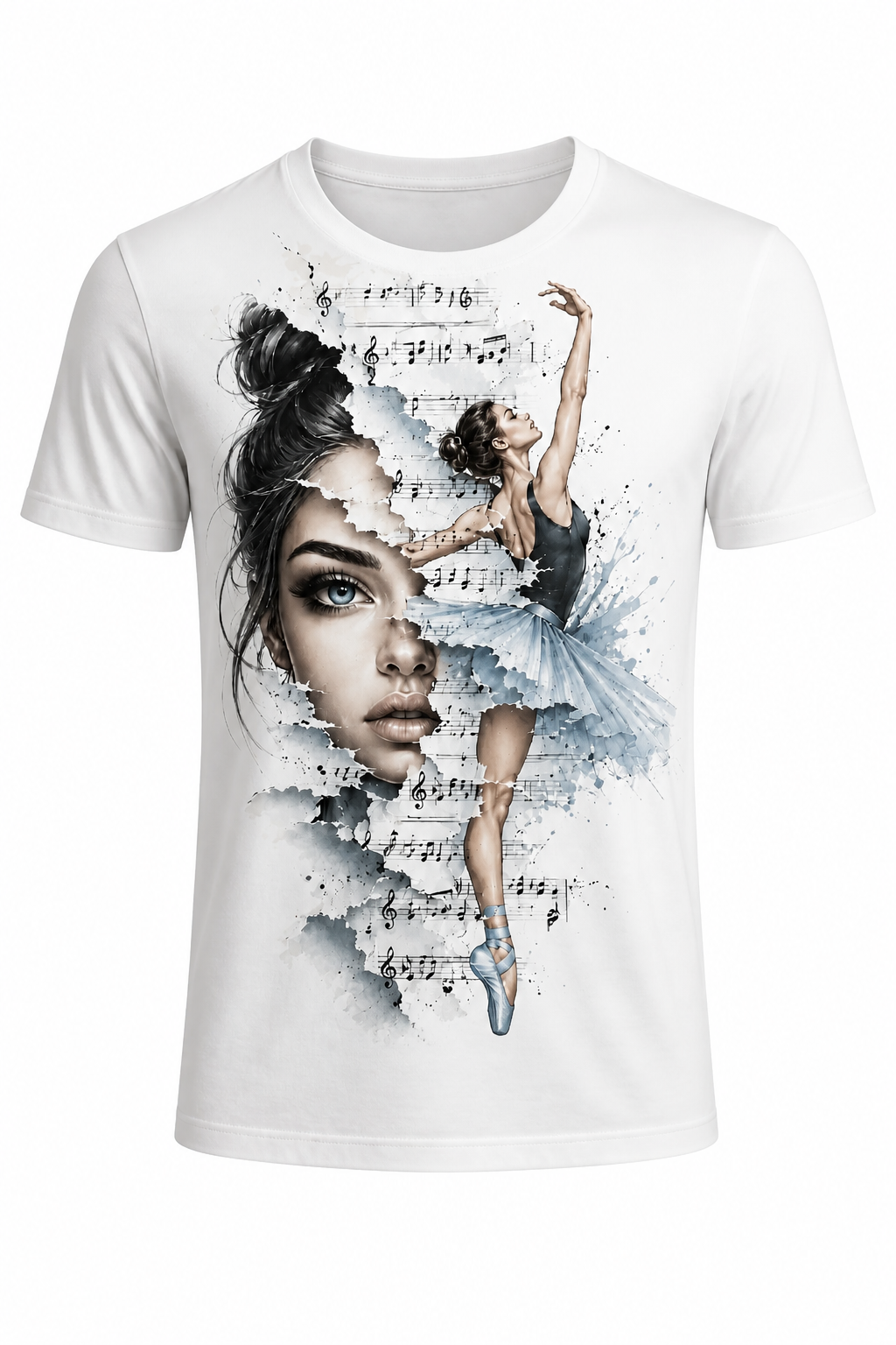 Painted by Music. Defined by Dance. dance t-shirt - blue watercolour edition