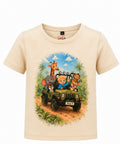 Kids Personalised Safari Adventure T-Shirt with child's name and age on jeep number plate
